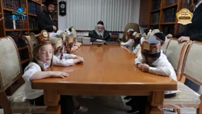 אידיש רעדנדע קינדער פון ת"ת פני מנחם אין א שמועס מיט מורם ורבם הגאון רבי שאול אלתר שליט"א 