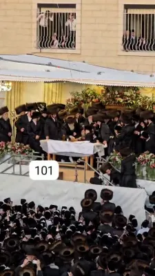פולע בילדער און ווידיאוס פון די הכנסת ספר תורה אין בעלזא ערב יו"ט