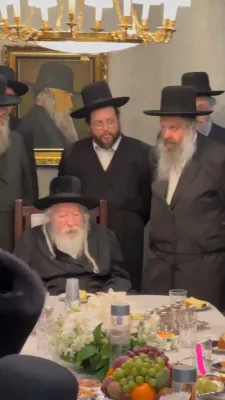 כ"ק אדמו"ר מגור שליט"א באזוכט ביי הנגיד ר' מוטל טענענבוים ני"ו