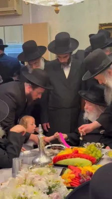 כ"ק אדמו"ר מגור שליט"א באזוכט ביי הנגיד ר' מוטל טענענבוים ני"ו