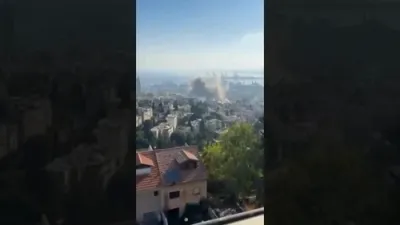 נאך פון די איראנע אטאקעס אויף חיפה היינט צופרי אין מדינת ישראל 