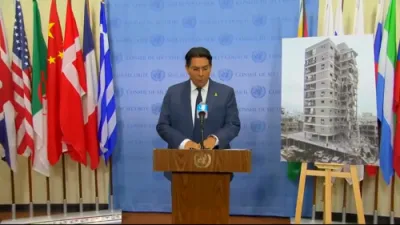 מדינת ישראל אמבאסאדאר צו די UN איראן שיקט מיסילס אויף קינדער מיר צילן טעראר פירער 