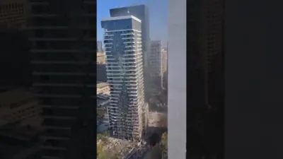 היינט צופרי אין מדנ"י האט א איראנע מיסל אריינגעקראכט אין א געביידע אין תל אביב 