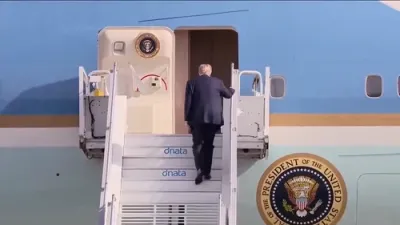 פרעזידענט טראמפ פארלאזט האלאנד נאך די געלונגענע נאטא זיצונג, און קערט זיך צוריק קיין וואשינגטאן די.סי.