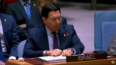 דני דנון צו די יו ען: שטעלטס אפ העלפן טעראריסטן, נאר שטיצט די וואס געבן עסן פאר עזה קינדער.