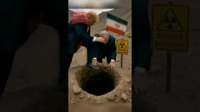 טשיקאווע עי איי ווידיאו ווי טראמפ און נתניהו קריכן אריין אין די איראנע נוקלער איינריכטונגען צו זעהן וואס איז למעשה געבליבן פון דעם 