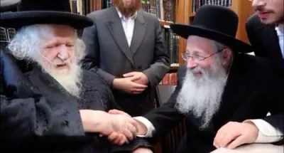 ווידעא: באזוך פון הגאון רבי מלכיאל קאטלער שליט"א ביי כ"ק גאב"ד ירושלים שליט"א 