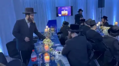  מסיבה אין מאנסי לרגל ביהמ"ד פון כ"ק אדמו"ר מטשערנאביל שליט"א אין בני ברק בביתו פון ר' פנחס אהרן זוסמאן הי"ו חלק ב' 