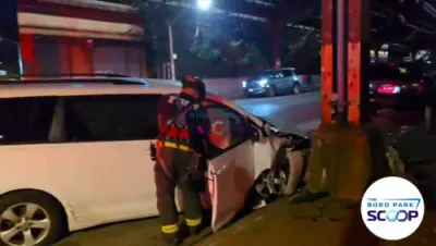 NYPD פארשט אויס א פאל ווי א שיכור האט אריינגעקראכט אין א פאול און אנטלאפן פון שטח