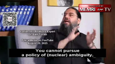 א איראנע פראפאגאנדיסט סטראשעט אמעריקע מיט די איראנע נוקלעאר