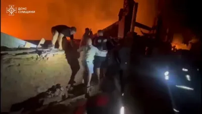 רוסישע דראון אטאקע אויף סומי, אוקריינא פארוואונדעט 14 מענטשן 