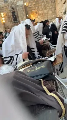 הגאון רבי אביש צינווירט שליט"א ביי תפילת הלל ביים כותל המערבי