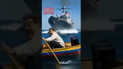 לאכעדיגע ווידיאו איבער מאדורא פליענדיג מיט א אמעריקאנע שיף