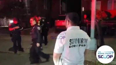 בארא פארק שומרים האבן געהאלפן פאליציי ארעסטירן א פארברעכער אין די בארא פארקע גאסן