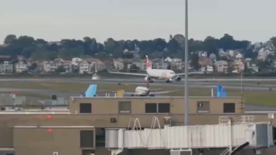 שרעקעדיגע מאמענטן האט פאסירט ווען עס זענען ארויסקומען פלאמען פון סוויס עיר פליגער איידערן זיך הייבן אין באסטאן