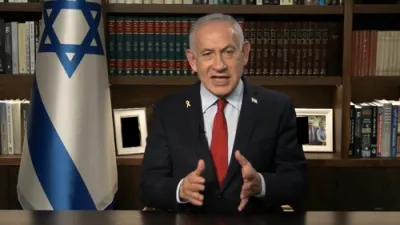 ביבי נתניהו רעדט איבער די קאנספיראציעס אז מדינת ישראל האט אומגעברענגט טשארלי קירק 
