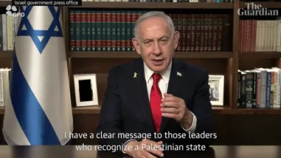 ביבי נתניהו אין א מעסעטש נאך וואס געוויסע לענדער האבן אנערקענט א פאלעסטינע לאנד 