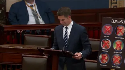 רעפאבליקאנע סענעטאר טאם קאטאן זאגט אז ווי לאנג חאמאס איז ביים טיש איז נישטא קיין שלום אין עזה