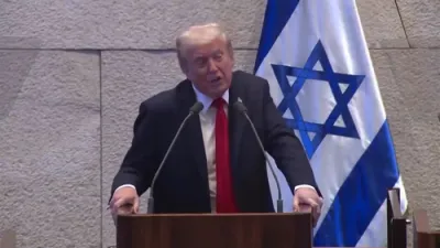 טראמפ זאגט אין כנסת אז פאלעסטינער זאלן 'אויסקלויבן שלום איבער טעראר.'