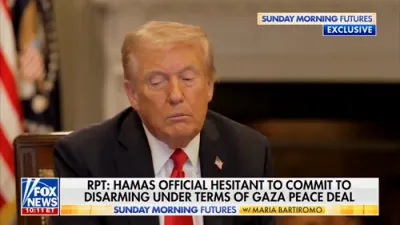 טראמפ ווארנט חאמאס אז זיי גייען דארפן אראפלייגן די געווער