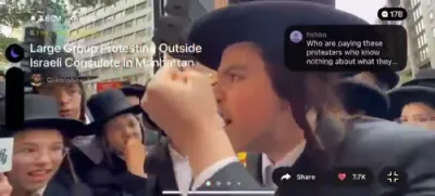העכסט אינטרעסאנטע ווידעא פון א סאטמארע בחור ווי ער רעדט צו די פרעסע ביים גרויסארטיגן מחאה אנטקעגן די גזירות הגיוס נעכטן אין מאנהעטאן