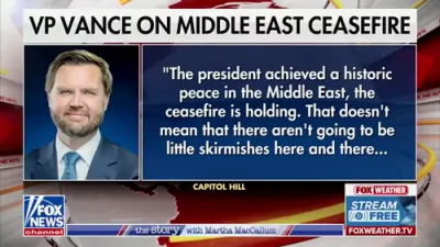 וויצע פרעזידענט ווענס פארטיידיגט מדנ"י רעאקציע נאך וואס די פייער אפשטעל איז געבראכן געווארן דורך חאמאס