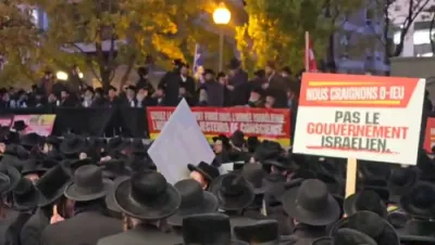 פראטעסט אין מאנטריאל קעגן די גזירת הגיוס