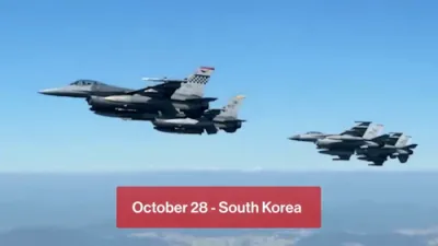 אינטערסאנט: טראמפ'ס מיליטערישע באגלייטונג ווען ער פארט ארום די וועלט