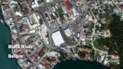 סעטעלייט בילדער פון די חורבנות פון האריקעין מאליסע