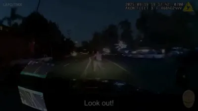 די לאס אנדזשעלעס פאליציי כאפט אפ א עקסידענט ביים געשעהן