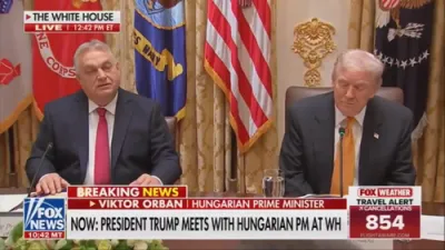 אורבאן דער הונגארישע פריים מיניסטער באדאנקט זיך פאר פרעזידענט טראמפ טוישן די דעמאקראטישע פאלעסיס