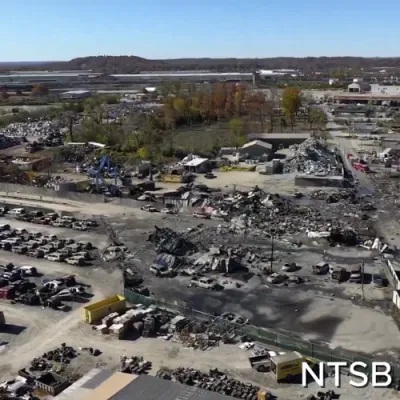 ווידיאו פון די UPS ערעפלאן עקסידענט פלאץ