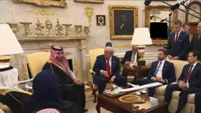 די סאודי אראביע קרוין פרינץ זאגט פאר טראמפ אז א צוויי שטאטן לייזונג איז וויכטיג כדי זיך אנצושליסן אין די עברעהעם עקארדס 