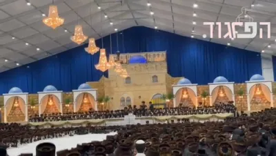 נאך בילדער און ווידיאוס פון שלש סעודות ביי כ"ק אדמו"ר מסאטמאר שליט"א אין מירון