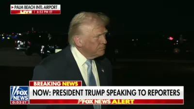 טראמפ זאגט אז טאקער קארלסאן מעג ארויפברענגען וועם ער וויל, נאכן געפרעגט ווערן פון א ריפארטער איבער ניק פוענטוס 