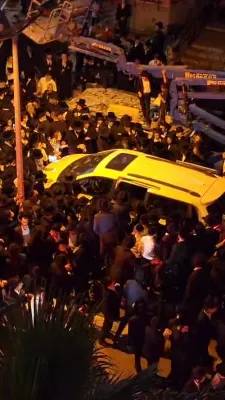 די מעמד אין בני ברק בראשות כ"ק אדמו"ר מסאטמאר שליט"א 