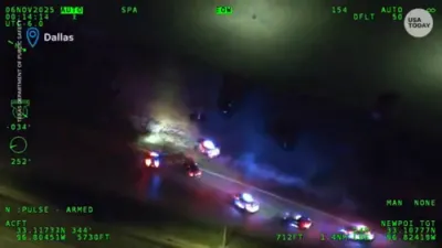 פאליס קעמרע ווי זיי מען כאפט איינעם אין טעקסאס נאך א לאנגע נאכיאגעניש