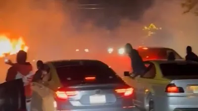 כאאס אין ניו יארק סיטי אטאקירער האבן פארברענט א קאר