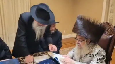 משלחת רבני חב"ד באזוכן ביי כ"ק אדמו"ר מסאטמאר שליט"א לרגל י"ט כסלו