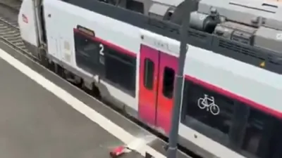 מאן ארעסטירט נאך באמבע סטראשע וואס צווינגט א נויטפאל באן אפשטעל אין פראנקרייך.