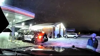 שנעל טראכטנדער פאליציאנט פארמיידט אויפרייס ביי גאז סטאנציע פייער אין מינעסאטע.