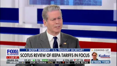 סקאט בעסענט איבער אינוועסטמענטס אין אמעריקע צוליב די טאריפס 