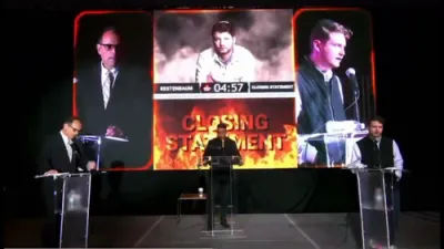 שבת קעסטנבוים ביים אנהייב און ענדע פון א דעבאטע איבער איזראעלי אינפלוענס אויף אמעריקע 