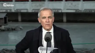 קאנאדע'ס קארני רעדט וועגן "נייע וועלט ארדענונג" בשעת זיין כינע געשפרעכן.