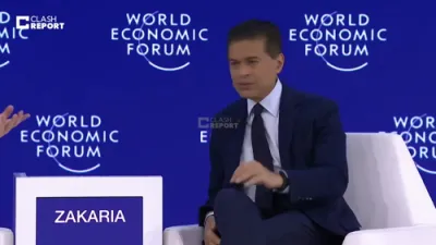 פאריד זאקאריא רופט פאר רואיגקייט בשעת הערצאג רעדט אין דאוואס 2026.