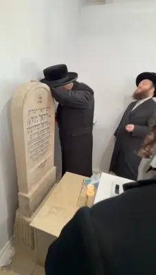 הערליכע מעמד סיום מסכת סוכה דורך די בני הכולל ד'קלוזש ביים דערהויבענעם מסע הקודש צום שטאט קלוזש לרגל היומא שהילולא מהרה"ק רבי יחזקאל רוטטער מקלוזש זצ"ל בראשות נכדו אבד"ק קלוזש שליט"א