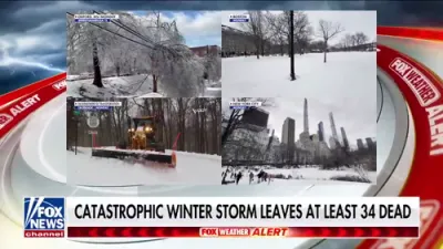 די קאטאסטראפישער ווינטער שטורעם נעמט אוועק 34 לעבנס איבער די פאראייניגטע שטאטן.