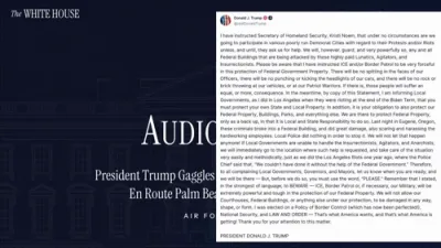 טראמפ ווארנט ראיאטירער פון א שטארקע רעאקציע אויב גוואלדטאטן ברעכט אויס.