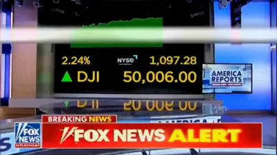 דאו דזשאונס דערגרייכט די ערשטע מאל 50,000 