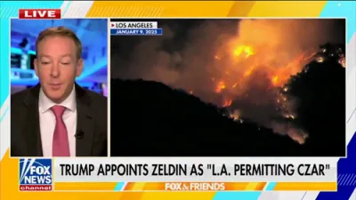 זעלדין: טראמפ גרייט צו פארשנעלערן די אויפבוי פון וואלדפייער אין לאס אנדזשעלעס.